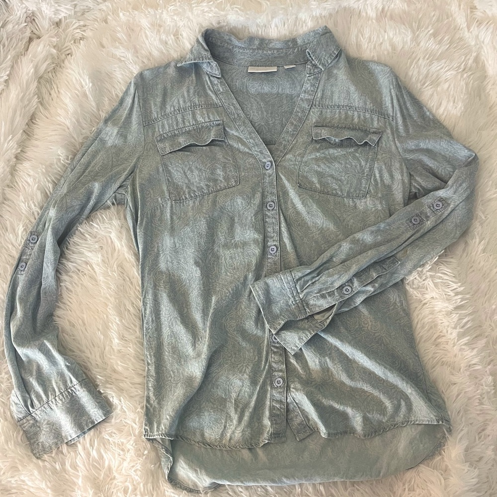 Long sleeve button up top